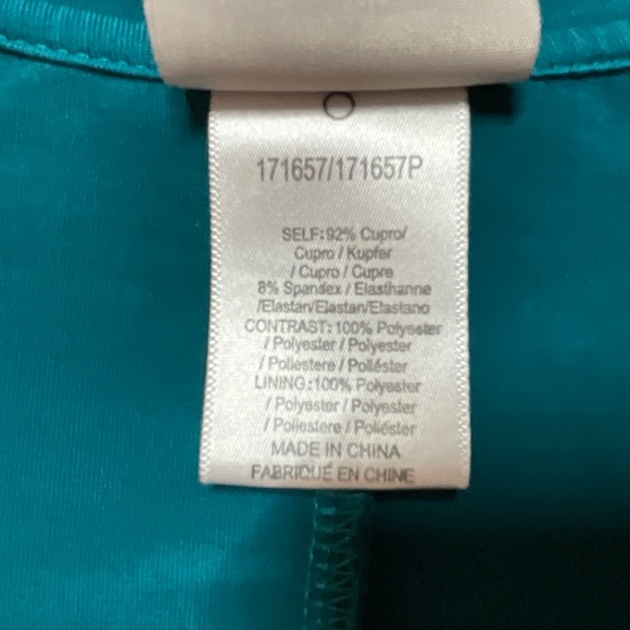 ANTHROPOLOGIE DOLAN Teal Green Cupro Blend Short Sleeve Dress Hi-Lo Hem US Sz XL - Picture 9 of 11